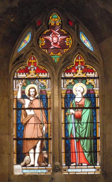 Verrière représentant saint Jean-Baptiste et saint Paul