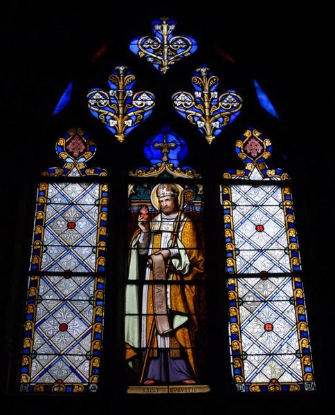 3 verrières représentant sainte Félicité, sainte Marguerite et saint Augustin