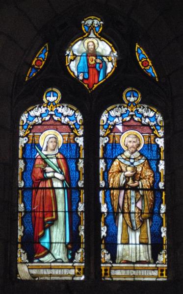 Verrière représentant sainte Justine et saint Valentin