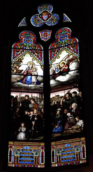 chapelle Notre-Dame, baie 4 : ex-voto de la ville d'Issoudun.