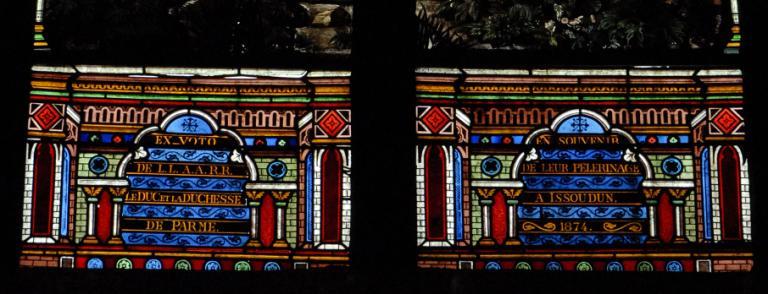 chapelle Notre-Dame, baie 5 : la Visitation, ex-voto du duc et de la duchesse de Parme (détail).