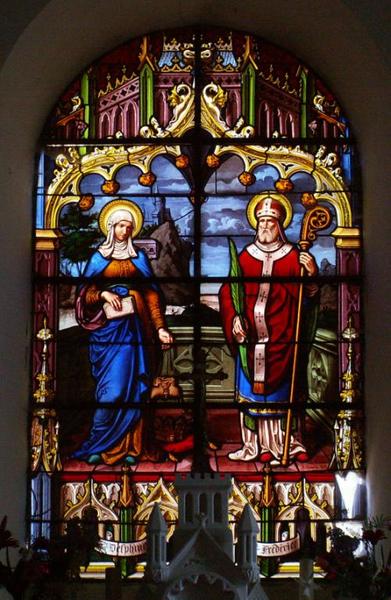 baie 0 : sainte Delphine de Signe et saint Frédéric d'Utrecht.