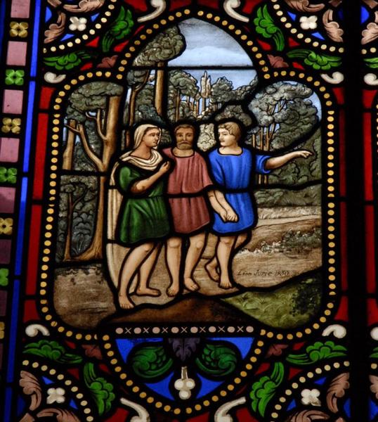 Verrière représentant les Bons Saints du Blanc