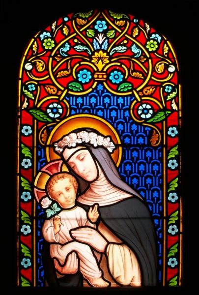 3 verrières représentant sainte Thérèse, saint Dominique et saint Thomas d'Aquin