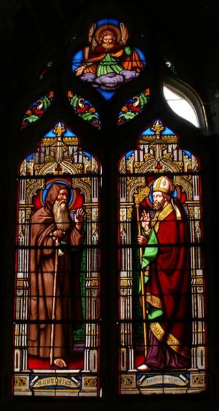 chapelle, baie 3 : saint Antoine l'ermite et saint Ursin.