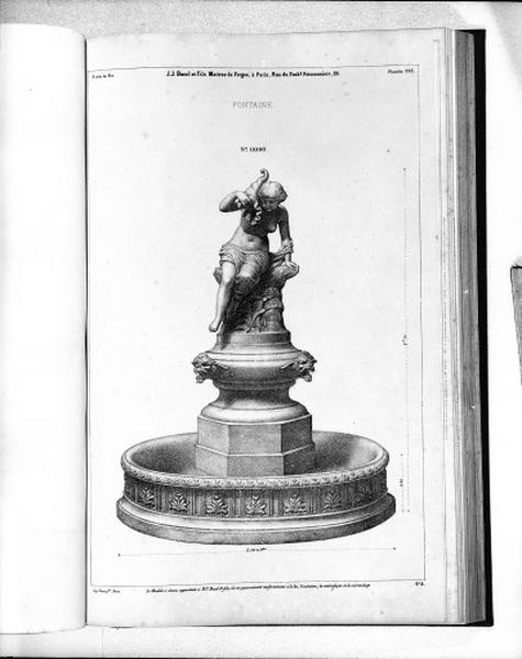 Planche 265 du catalogue de la fonderie d'art Ducel : fontaine.