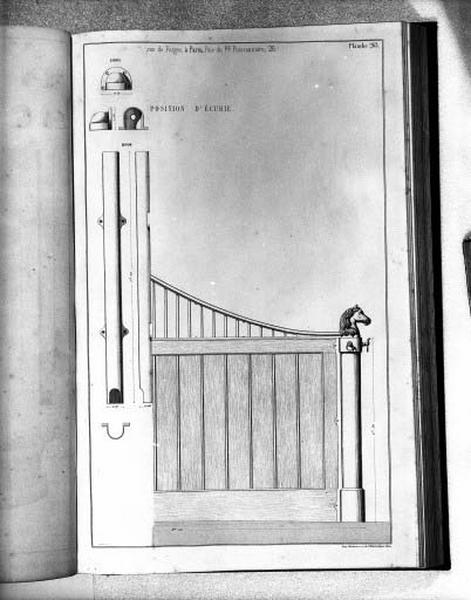 Planche 263 du catalogue de la fonderie d'art Ducel : position d'écurie.