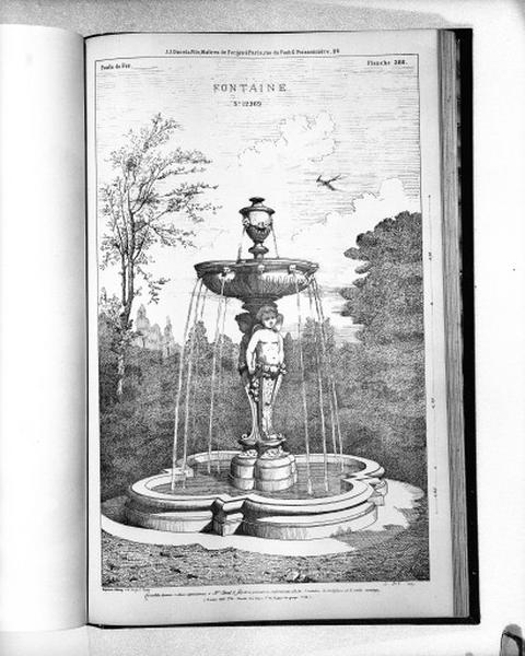 Planche 382 du catalogue de la fonderie d'art Ducel : fontaine.