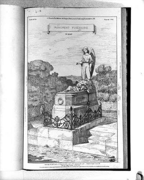 Planche 384 du catalogue de la fonderie d'art Ducel : monument funéraire.
