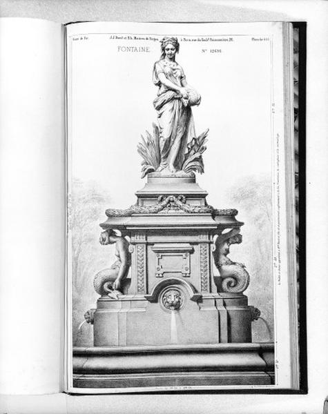 Planche 404 du catalogue de la fonderie d'art Ducel : fontaine.