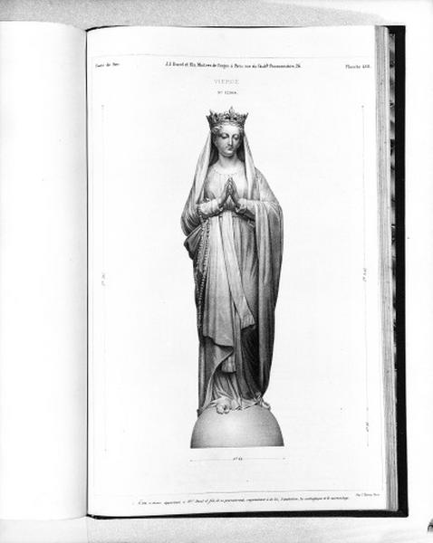 Planche 401 du catalogue de la fonderie d'art Ducel : statue de la Vierge.