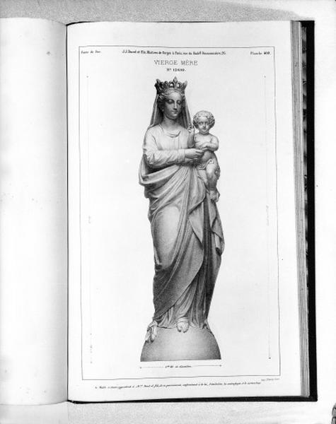 Planche 400 du catalogue de la fonderie d'art Ducel : statue de la Vierge mère.