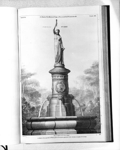 Planche 308 du catalogue de la fonderie d'art Ducel : fontaine.