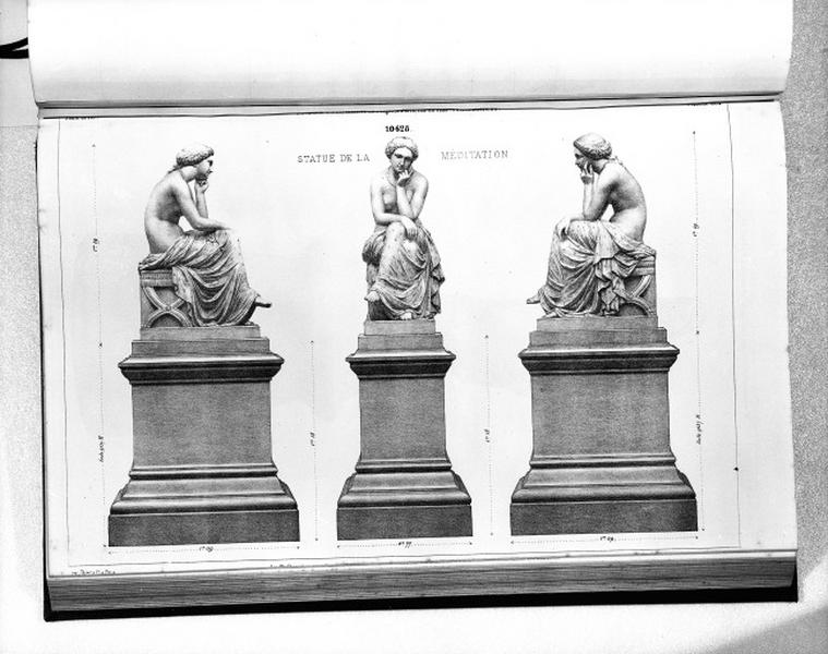 Planche 304 du catalogue de la fonderie d'art Ducel : statue de la Méditation.
