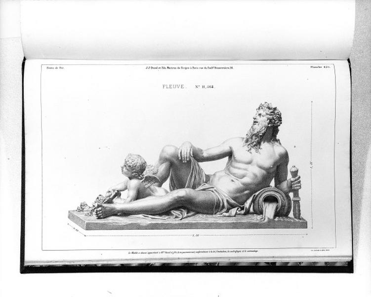 Planche 426 du catalogue de la fonderie d'art Ducel : groupe sculpté Fleuve.