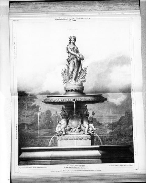 Planche n°310 (?) du catalogue de la fonderie d'art Ducel : fontaine n°11264.