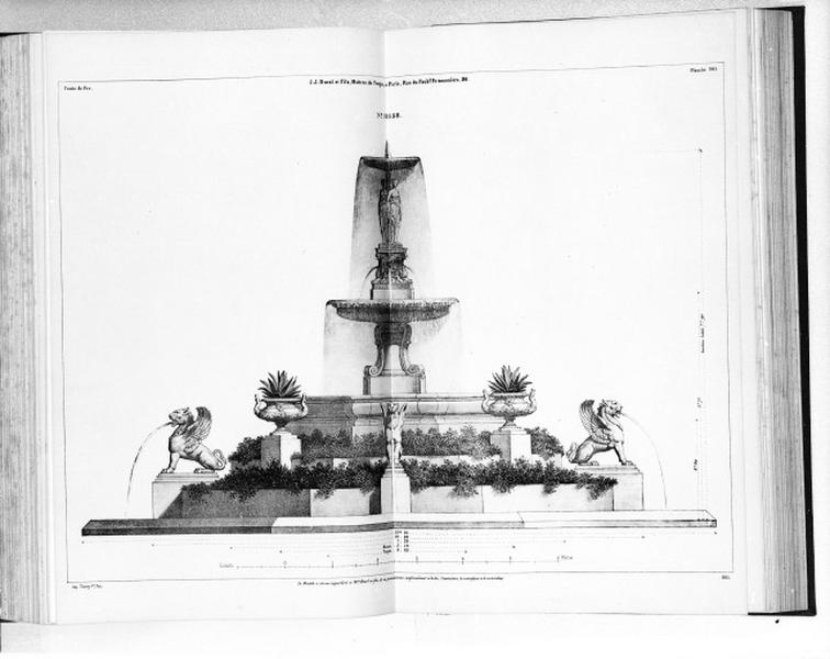 Planche 261 du catalogue de la fonderie d'art Ducel : fontaine.