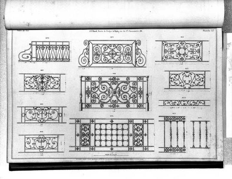 Planche 127 du catalogue de la fonderie d'art Ducel.
