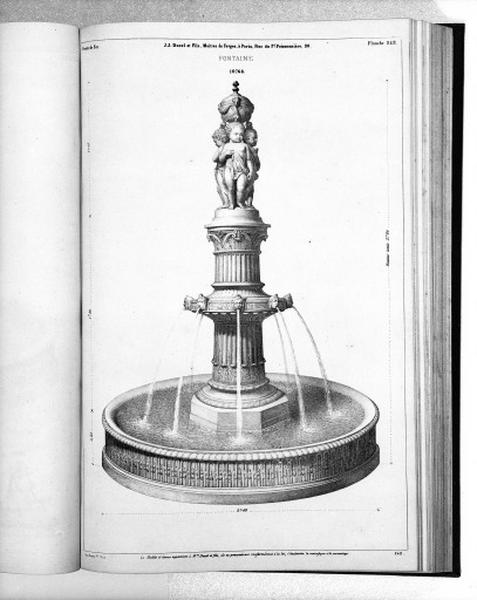 Planche 242 du catalogue de la fonderie d'art Ducel : fontaine.