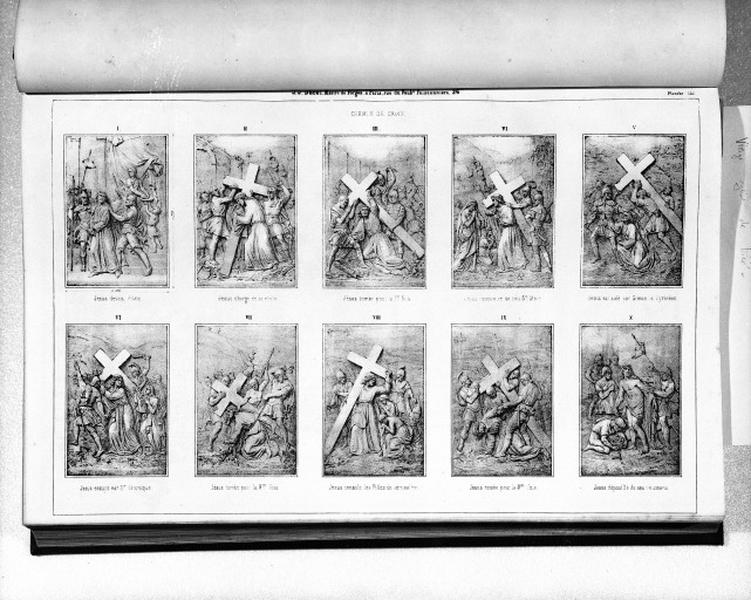 Planche 133 du catalogue de la fonderie d'art Ducel : chemin de croix.