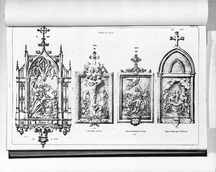 Planche 134 du catalogue de la fonderie d'art Ducel : chemin de croix.