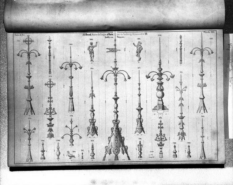 Planche 108 du catalogue de la fonderie d'art Ducel : quilles ou poinçons.