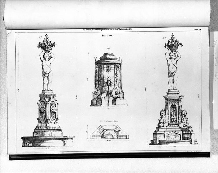 Planche 119 du catalogue de la fonderie d'art Ducel : fontaines.
