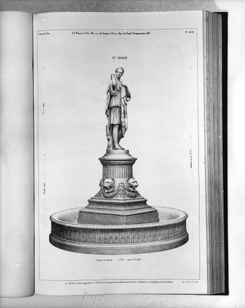 Planche 202 du catalogue de la fonderie d'art Ducel : fontaine.