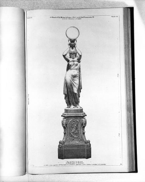 Planche 316 du catalogue de la fonderie d'art Ducel : statue torchère.