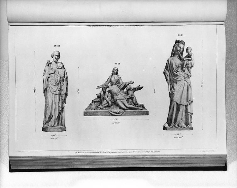 Planche 329 du catalogue de la fonderie d'art Ducel : statues et groupe sculpté.