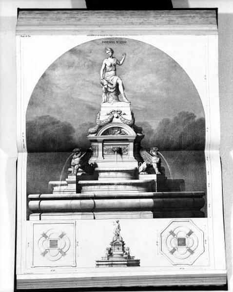 Planche du catalogue de la fonderie d'art Ducel : fontaine.