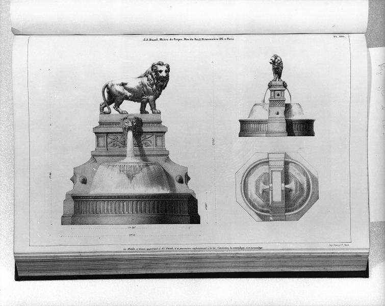 Planche 183 du catalogue de la fonderie d'art Ducel : fontaine.