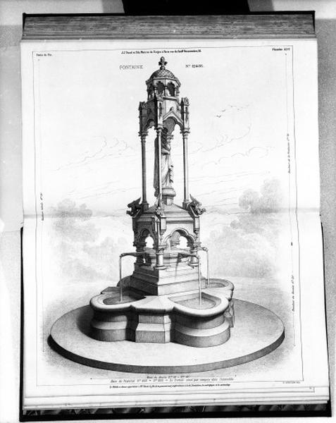 Planche 430 du catalogue de la fonderie d'art Ducel : fontaine.