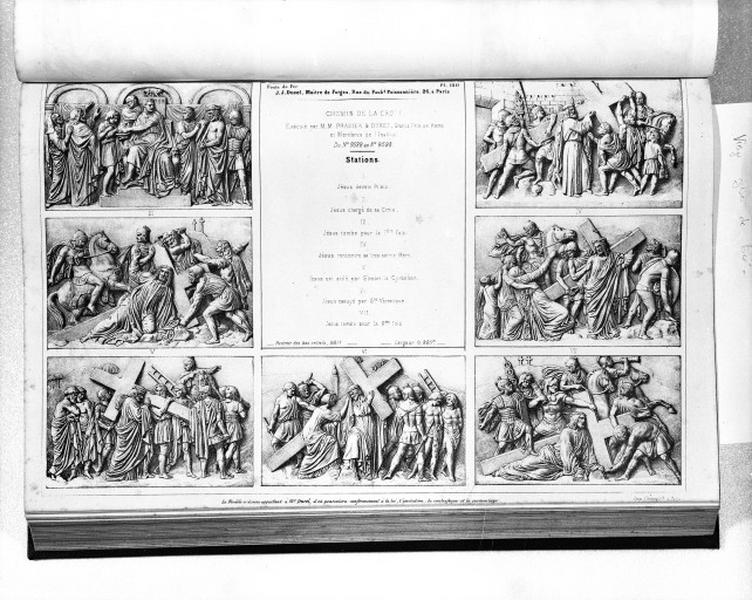 Planche 180 du catalogue de la fonderie d'art Ducel : chemin de croix.