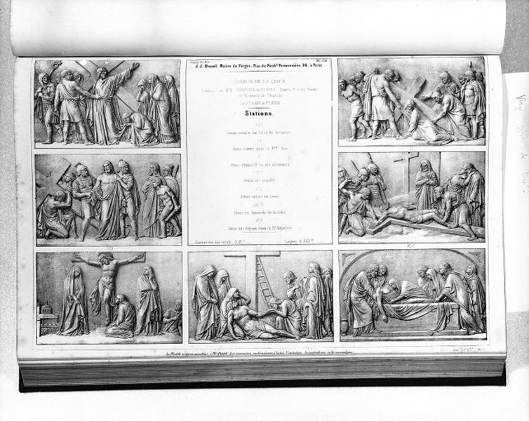 Planche 179 du catalogue de la fonderie d'art Ducel : chemin de croix.
