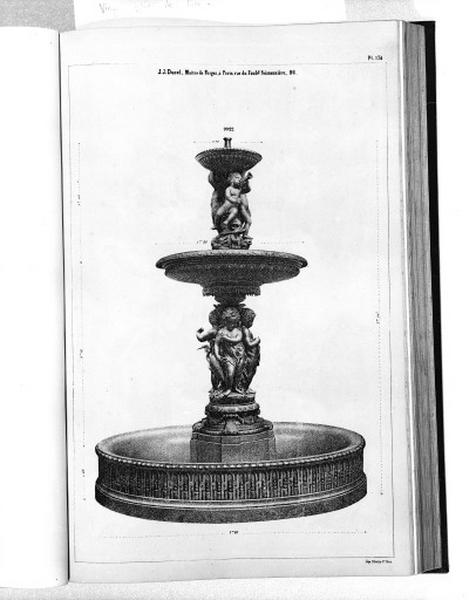 Planche 174 du catalogue de la fonderie d'art Ducel : vasque-fontaine.