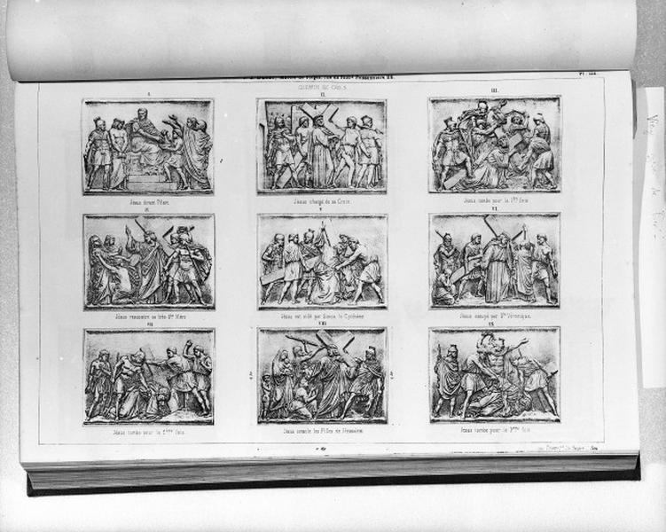 Planche 154 du catalogue de la fonderie d'art Ducel : chemin de croix.