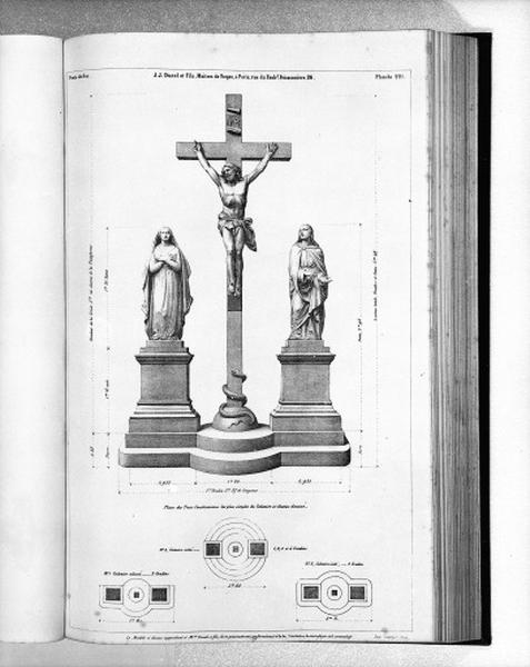 Planche 221 du catalogue de la fonderie d'art Ducel : calvaire.