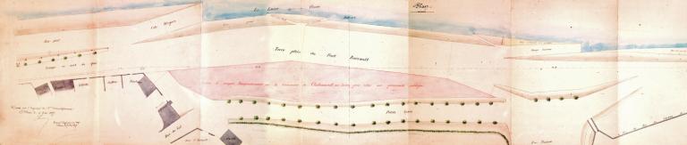 Projet de création d'une promenade sur le port Barrault (partie située en aval du port de Châteauneuf), 6 mai 1897. (archives départementales du Loiret, Liasse 30938).