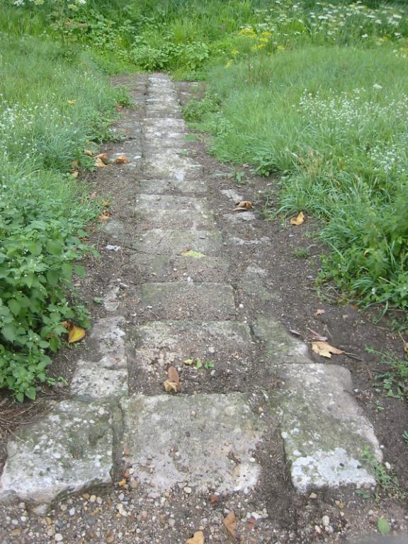 Perré situé en aval du pont de chemin de fer : escalier.