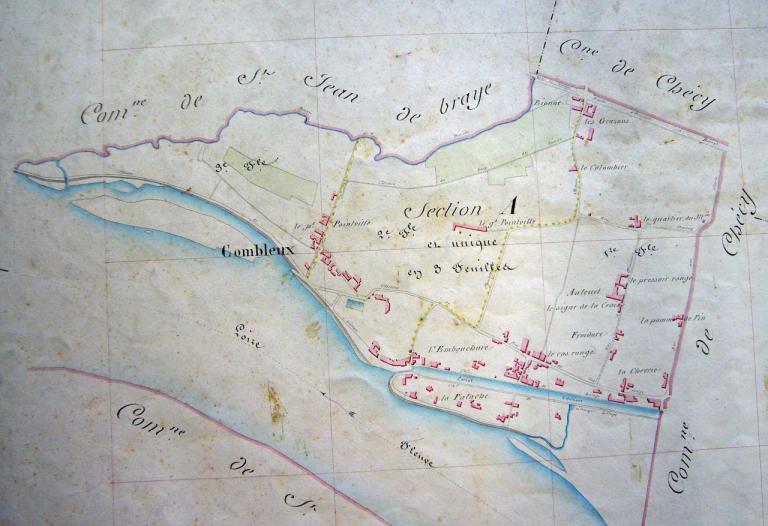 Extrait du cadastre napoléonien de 1833. (archives départementales du Loiret, 3 P 100). ; Extrait du cadastre napoléonien de 1833. (archives départementales du Loiret, 3 P 100).