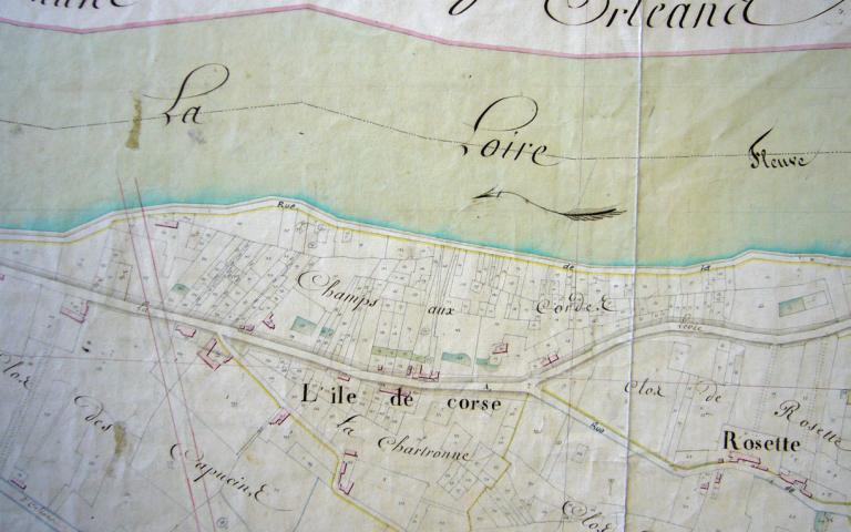 Extrait du cadastre napoléonien de 1826 : lieudit Champs aux Cordes. (archives départementales du Loiret, 3 P 286).