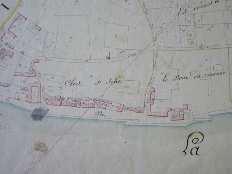 Extrait du cadastre napoléonien de 1829. Détail. (archives départementales du Loiret, 3 P 203).