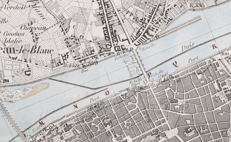 Carte de la Loire par l'ingénieur Coumes, 1848. Détail. (archives nationales, site de Paris, F 14 6640).
