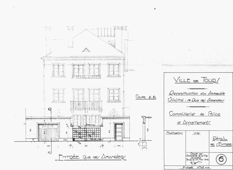 Commissariat de police du 1er arrondissement, actuellement immeuble (14 rue des Amandiers)