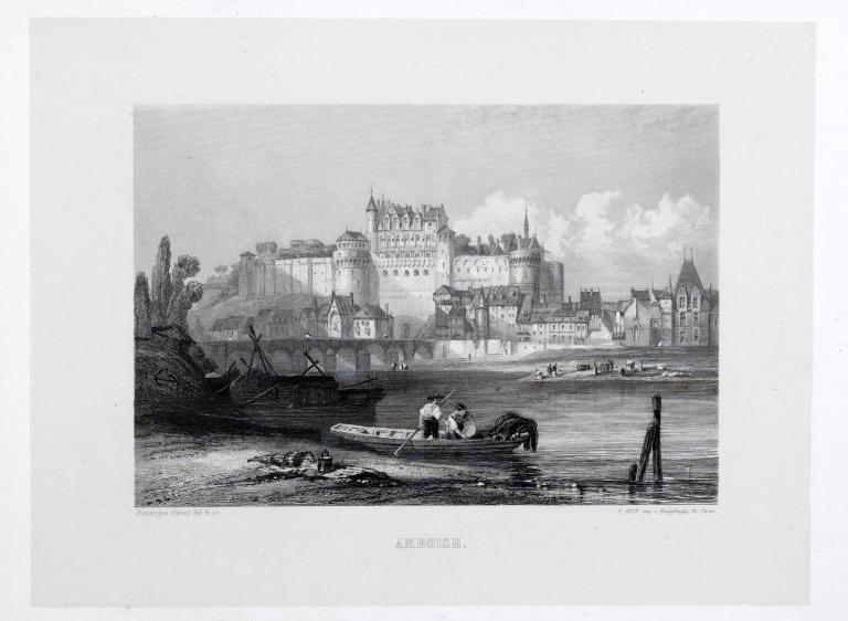 Cours de la Loire dans la province de Touraine depuis Saint-Michel jusqu'à la rivière de la Sisse et l'isle de Montlouis situées au-dessus de Tours, 1673, détail sur la ville de Tours. (bibliothèque nationale, Cartes et Plans, Ge C 9899 (1)).