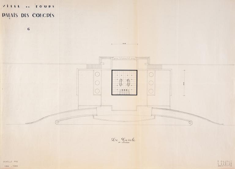 Plan du quatrième étage, P. Patout, Ch. et J. Dorian arch., 1954-1959. (archives municipales de Tours, 149 W 23, S 999).