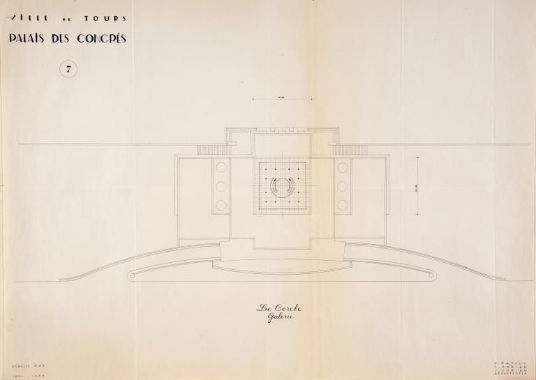Plan du cinquième étage, P. Patout, Ch. et J. Dorian arch., 1954-1959. (archives municipales de Tours, 149 W 23, S 1000).