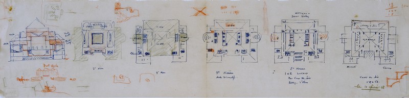 Projet d'école des beaux-arts, P. Patout arch., 10 février 1948. (archives municipales de Tours, 149 W 22, S 1102.1).