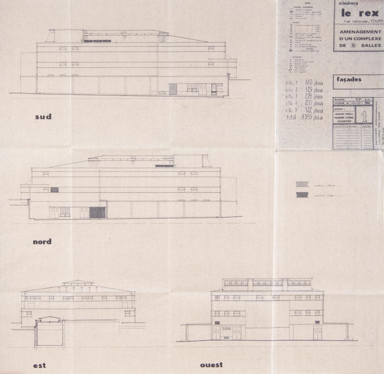 Façades après réaménagement, R. Kléber arch., décembre 1983. (archives municipales de Tours, Permis de construire 1984/n°17).